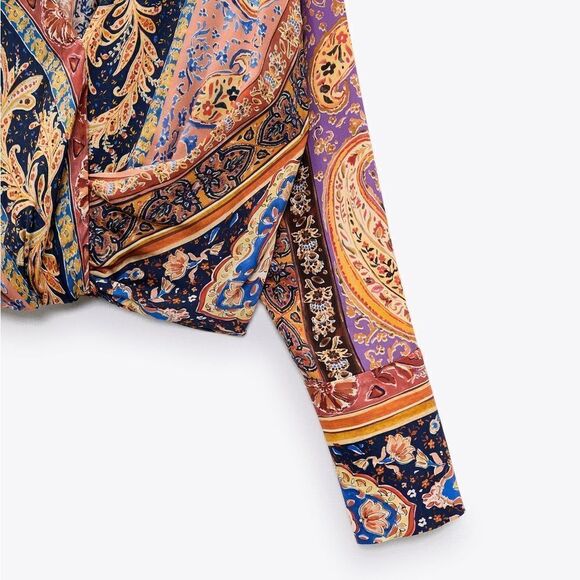 ZARA Printed Cropped Shirt New - Picture 6 of 8